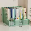 Estantería de almacenamiento para clasificación de temas Escritorio de estudiante de escritorio Mesa de almacenamiento de libros Atril para libros Estantería de capas Portalápices para papelería