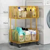 Prateleira de Armazenamento com Rodas Prateleira de Armazenamento de Chão Próximo à Máquina de Lavar Banheiro Cozinha Camadas Múltiplas Armazenamento Móvel Prateleira de Organização para Armazenamento