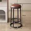 Taburete de Bar de Cuero Grueso Estilo Industrial de Lujo Ligero, Taburete Alto, Completamente Ensamblado para Uso en el Hogar, Silla de Barra para Mostrador de Teléfono Móvil, Taburete para Uso Doméstico y Comercial