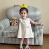 Vestido de Verano para Niñas 2026 Estilo Coreano Lindo Dibujo Animado Sin Mangas Delgado Tipo Camiseta Vestido de Princesa para Bebés