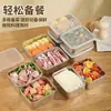 Bandeja de preparación de acero inoxidable con tapa, Bandeja cuadrada estilo japonés, Caja de almacenamiento multiusos para refrigerador doméstico, Caja de almacenamiento de frutas para puesto comercial