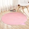 Tapete Redondo Rosa Cabelo Curto de Seda Monocromático Sala de Estar Mesa de Centro Quarto Cabeceira Cesto Suspenso Cadeira Giratória Almofada Tapete de Chão Capacho