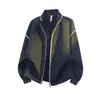 Jaqueta Baseball Color-Blocking Patchwork Estilo Americano para Homens, Nova Outono Tamanho Grande Retro Solta Casal Casual Jaqueta Moletom