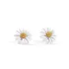 Tifank Pendientes de Margarita de Pintura Accesorios Pendientes Asimétricos para Mujer Anillo de Apertura Pulsera Chapada en Oro de Abeja