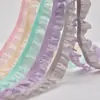 Renda Franzida Elástica Colorida em Estoque1,5Cm com Alta Elasticidade Colorida Acessórios para Vestuário Fornecidos Diretamente da Fábrica
