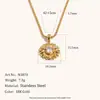 Colar com pingente de girassol banhado a ouro 18K em aço inoxidável, estilo ins, com corrente e pingente de céu estrelado, atacado transfronteiriço europeu e americano