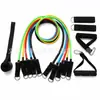 Set multifuncional de 11 piezas de bandas de resistencia para fitness en casa, cuerda elástica con anclaje para puerta y mango, para hombres y mujeres para entrenar los músculos del pecho y la espalda