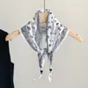 Pañuelo de Seda Retro Versátil Estilo Hong Kong, Pañuelo Triangular de Moda, Accesorios de Alta Gama, Elegantes y Elegantes, Pañuelo Delgado para el Cuello, Multiusos