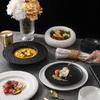 Plato para Entrantes Fríos con Concepto Artístico de Patrón de Roca Creativo de Alta Gama para Hotel Restaurante Presentación Irregular Plato Privado Vajilla de Cerámica