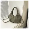 Bolso de Axila Casual con Diseño de Nicho, Bolso Ligero Plegado Simple Estilo Ins tipo Bollo con Remaches, Bolso de Hombro Único Cruzado para Mujer