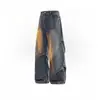 Jaqueta jeans longa de manga comprida estilo japonês para homens, roupa casual de primavera e outono, jaqueta estilosa e de corte solto combinada com jeans, um conjunto de roupas masculinas