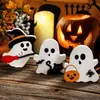 Fantasma de Desenho Animado de Halloween Ornamento de Madeira para Mesa Forma de Bruxa Gato Preto Abóbora Decoração de Festival Artesanato
