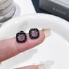Aretes Cuadrados de Diamante Zirconia para Mujer Nuevos Nicho Sentido de Alta Moda Aretes Acero Titanio 316L Agujero de Oreja Arete