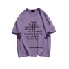 Camiseta de Manga Corta de Algodón Puro con Estampado de Letra de Lazo Estilo Ballet Americano Verano Moderna Versátil para Hombres y Mujeres