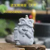 Figura de león felizito de piedra azul imitación para jardinería, arreglo floral, micro paisajismo de acuario, adorno de león de viento estilo chino