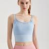[Personalizado] Sujetador Deportivo de Moda para Mujer a Prueba de Golpes Copa Fija Malla Plisada de Alta Intensidad Ropa Exterior Chaleco de Yoga