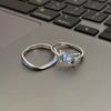 Anillo de Nicho de Alto Nivel de Fantasía Mariposa Azul Mariposa Luminosa Anillo de Luz para Pareja Lujoso Anillo Luminoso Atmosférico Versátil para Hombres y Mujeres