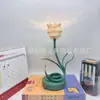 Luminária de Mesa Estilo Pastoral Francês Transfronteiriça Luz de Cabeceira para Quarto Luminária Decorativa de Flor Verde Retrô Lâmpada de Atmosfera de Alto Padrão