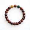 Pulseira de Sândalo Natural com Múltiplas Contas, Pulseira com Nó de Bambu e Mantra de Seis Palavras, Contas de Oração Masculinas, Joias de Contas Budistas de Círculo Único Femininas