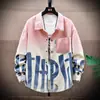 Camisa de Manga Longa Tie-Dye Masculina Primavera e Outono Adolescente Moda de Marca Solta Moda Camisa Ensino Fundamental Ensino Médio Estudante Casaco