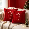 Navidad Nuevo Lazo Funda de Cojín para Árbol de Navidad Proceso de Bordado Acolchado Funda de Cojín Cojín de Felpa Fabricante Venta al por Mayor