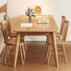 Mesa de comedor de madera maciza nórdica, moderna mesa de comedor rectangular para el hogar, mesa de comedor y silla de estilo japonés, combinación sencilla para apartamento pequeño