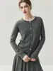 Cárdigan Suéter Clásico de Punto para Mujer con Cuello Redondo Raglán 100% Cachemira Pura Estilo Simple Look Adelgazante Suéter Base