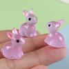 Creativo Estéreo Miniatura Dibujos Animados Luminoso Conejo Animal Resina Hecho a Mano Diy Joyería Micro Paisaje Adornos Estéreo
