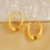 Europa y Estados Unidos simple transfronterizo estilo INS oro de 18k multicapa soldada anillo aretes aretes temperamento femenino joyería de acero inoxidable mujeres