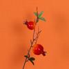 2 flores artificiales de granada arreglo de flor única cubo de la suerte material de flor de fruta cubo para sostener decoraciones caseras DIY paisajismo exterior