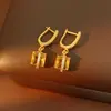 Exquisitos y Elegantes Pendientes Cuadrados Vintage Incrustados con Circonita y Collar, Cadena Ligera de Lujo para Clavícula, Juego de Joyería Versátil al por Mayor