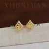 Pendientes de Rombos de Circonita Micro-Pavimentados Hielo Triturado, Moda, Simples y Exquisitos, Pendientes Pequeños y Versátiles de Lujo Ligero de Nicho de Gama Alta