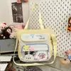 Mochila Transparente Estilo Japonés de Alto Valor Estético, Fresca y Dulce, para Estudiantes de Secundaria, Mochila Ligera de Gran Capacidad, Bolsa Ita