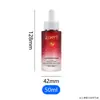Botella de vidrio transparente de hombros planos y fondo grueso para aceites esenciales de 50 ml, redonda recta de doble capa con gotero de punta de goma, botella dispensadora para suero para el cuidado de la piel