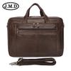 Jiameda Bolso de cuero retro europeo y americano para hombre, fábrica mayorista de negocios, maletín de cuero, bolso de mano, bolsa para computadora de 17 pulgadas