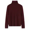Camiseta base de punto 100% cachemira pura con adornos completos de pedrería para mujer, nuevo top versátil de cuello redondo de manga larga de color liso para otoño e invierno