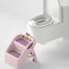 Asiento Cojín y Escalón Combinados para Ayuda de Baño de Bebé en Casa Anillo para Asiento de Inodoro de Baño Infantil Set de Entrenamiento para Ir al Baño