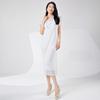 Vestido de mujer estilo hada Verano Mujer Suave Malla Doble capa Transpirable Blanco Sencillo Moda Plisado Falda midi
