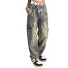 Pantalones vaqueros con letras personalizadas de estilo Hong Kong para hombre, de verano 2024, estilo hip-hop, modernos y de calle.