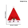 Chapéu vermelho de veludo de Natal com cabeça de rena de desenho animado, Chapéu de Natal para adultos e crianças, Presente de Natal, pequeno veado e chapéu de Papai Noel