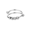 Anillo Cuadrado de Cuentas Rotatorio de Doble Capa Transfronterizo Nuevo para Mujer, Anillo para Mujer Anti-Ansiedad y Alivio del Estrés, Joyería de Mano Personalizada al por Mayor