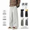 Pantalones personalizados/forrados de polar para otoño e invierno, impermeables y cortavientos, pantalones de trabajo holgados rectos de moda para hombre, estilo grueso