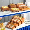 Adornos de Mesa de Postres Chinos Soporte de Exhibición Mesa de Buffet de Madera Estante para Pastel, Bocadillos, Sushi Mesa para Comida Fría y Hora del Té
