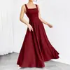Vestido de Mujer Estilo Europeo y Americano Verano Nuevo para Mujer con Tirante Grueso en el Hombro Cintura Delgada Fabricante Venta al por Mayor