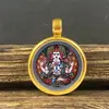 Tíbet Cinco Deidades de la Riqueza Ojo de Zaki Carnero, Espíritu Zorro Cinco Ancianos, Ocho Dioses Guardianes Acero de Titanio 1.5cm Colgante Pequeño Thangka