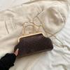 2024 Bolsa de Mão Elegante com Fecho de Boca para Banquete Bolsa de Noite Feminina Bolsa de Presente Bolsa Pequena Quadrada Fashion com Corrente Transversal