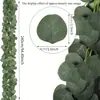 Corona de Hiedra Artificial Verde Guirnalda de Hiedra Falsa Hojas de Eucalipto Falsas Planta de Flor de Plástico Redonda Artificial Enredadera