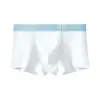 Roupa íntima infantil de seda gelada sem costura para meninos, estilo fino de verão, antibacteriana e respirável, cuecas boxer para meninos