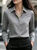2026 Nueva Camisa Blanca para Mujer, Transfronteriza Europea y Americana de Manga Larga Minimalista Verano Moda Femenina Versátil Holgada Camisa Venta al por Mayor