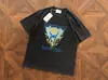 Nova Camiseta Casablanca de Manga Curta Marca Nicho Tendência Personalizada Porta Fantasia Azul Letra Vermelha Casa Estampada